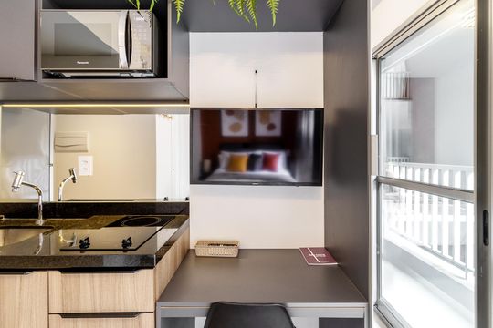 Cozinha de apartamento à venda com 1 quarto, 20m² em Consolação, São Paulo