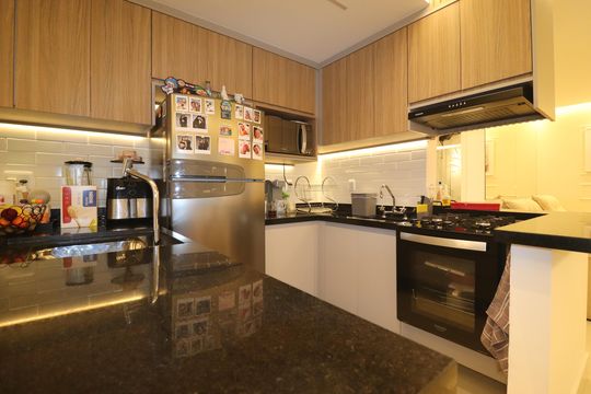 Cozinha de apartamento à venda com 2 quartos, 63m² em Jardim, Santo André