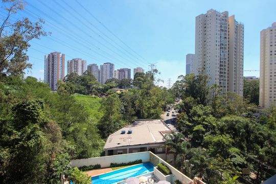 Vista da Suíte de apartamento à venda com 1 quarto, 55m² em Vila Andrade, São Paulo