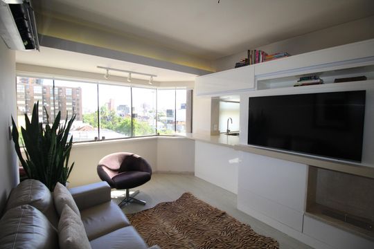 Sala de apartamento à venda com 1 quarto, 53m² em Rio Branco, Porto Alegre