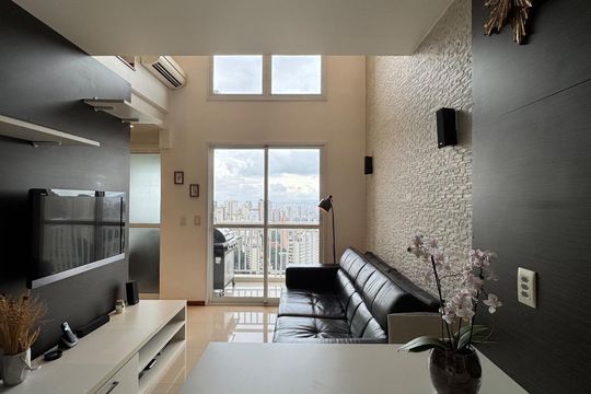 Sala de apartamento à venda com 1 quarto, 48m² em Vila Andrade, São Paulo