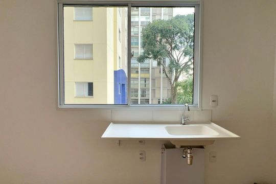 Cozinha de kitnet/studio à venda com 1 quarto, 24m² em Jardim Paulista, São Paulo