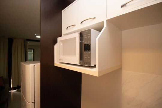 Cozinha de kitnet/studio para alugar com 1 quarto, 24m² em Trecho 1, Brasília