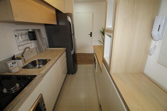 Cozinha de apartamento para alugar com 1 quarto, 45m² em Parque Residencial Aquarius, São José dos Campos