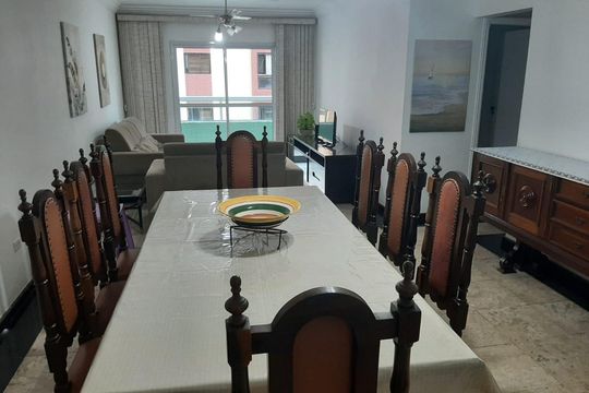 Sala de jantar de apartamento para alugar com 3 quartos, 190m² em Canto do Forte, Praia Grande