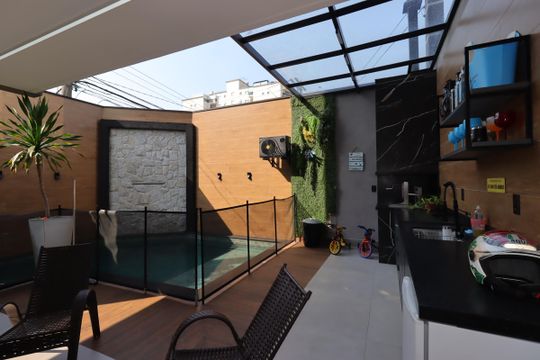 Área Gourmet do Térreo de casa à venda com 3 quartos, 180m² em Campestre, Santo André