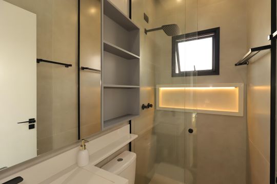 Banheiro da Suíte 2 de casa à venda com 3 quartos, 180m² em Campestre, Santo André