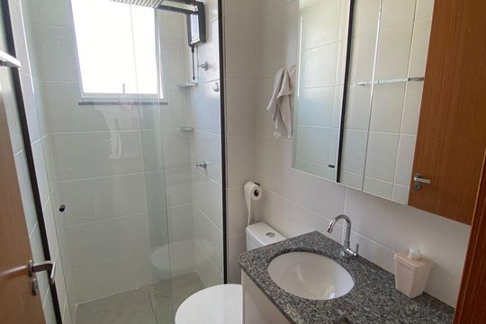 Banheiro de apartamento para alugar com 2 quartos, 52m² em Palmares, Belo Horizonte