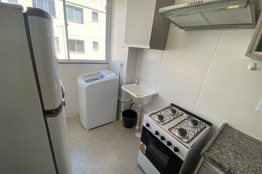 Cozinha de apartamento para alugar com 2 quartos, 52m² em Palmares, Belo Horizonte