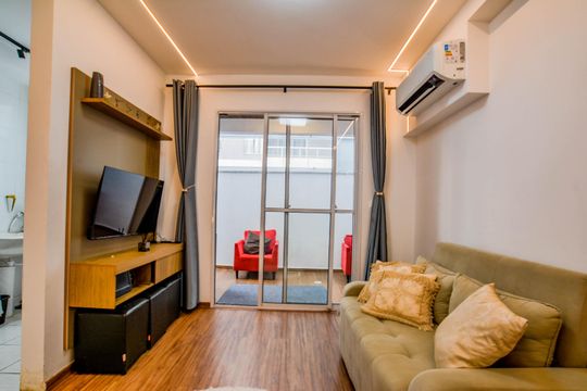Sala de apartamento para alugar com 1 quarto, 50m² em Jardim Monte Libano, Santo André