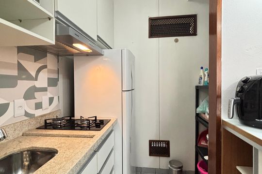 Cozinha de apartamento à venda com 1 quarto, 35m² em Moema, São Paulo