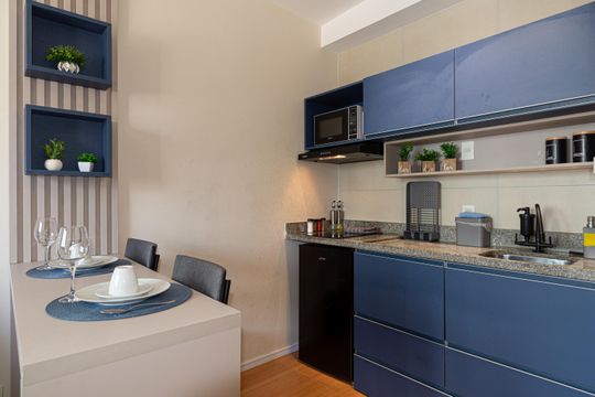 Cozinha de apartamento à venda com 1 quarto, 25m² em Bela Vista, São Paulo