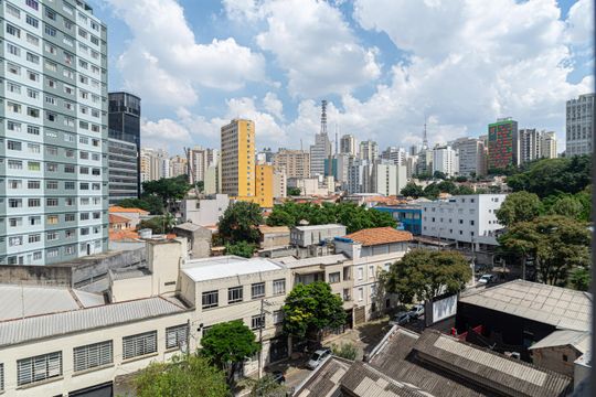 Vista da Sala de apartamento à venda com 1 quarto, 25m² em Bela Vista, São Paulo