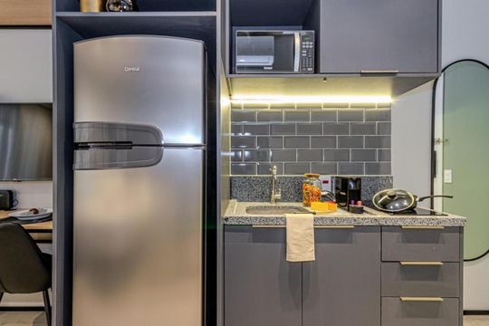 Cozinha de kitnet/studio à venda com 1 quarto, 27m² em Consolação, São Paulo