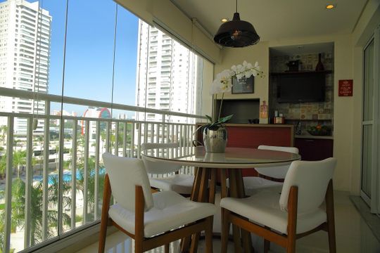 Varanda Gourmet da Sala  de apartamento à venda com 3 quartos, 123m² em Centro, São Bernardo do Campo