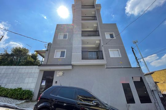 Fachada+Placa  de apartamento à venda com 2 quartos, 45m² em Vila Uniao (zona Leste), São Paulo
