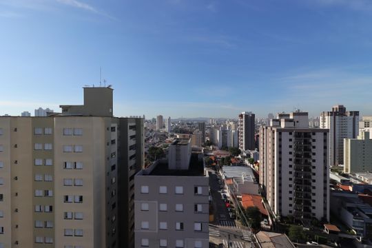Vista do Suíte de apartamento à venda com 2 quartos, 58m² em Vila Valparaíso, Santo André