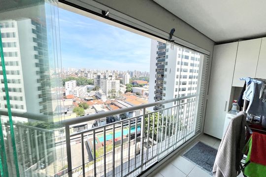 Varanda da Sala de apartamento à venda com 2 quartos, 74m² em Carandiru, São Paulo