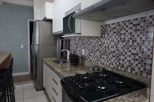 Cozinha de apartamento para alugar com 3 quartos, 69m² em Jardim Sevilha, Indaiatuba