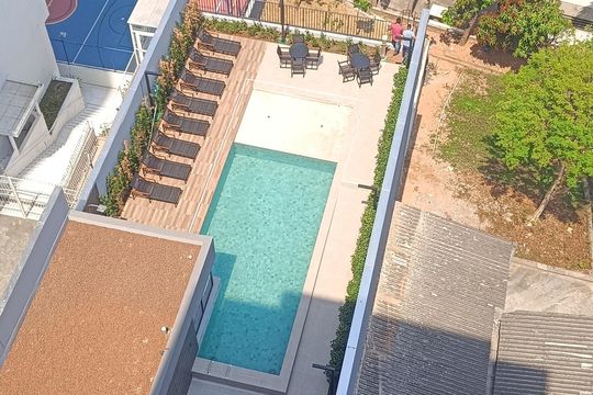 Vista da varanda de kitnet/studio à venda com 1 quarto, 27m² em Perdizes, São Paulo