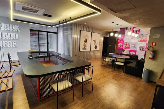 Área comum de apartamento para alugar com 1 quarto, 30m² em Indianópolis, São Paulo