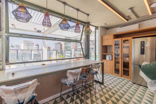 Área comum - Bar/Terraço de kitnet/studio à venda com 1 quarto, 22m² em Pinheiros, São Paulo