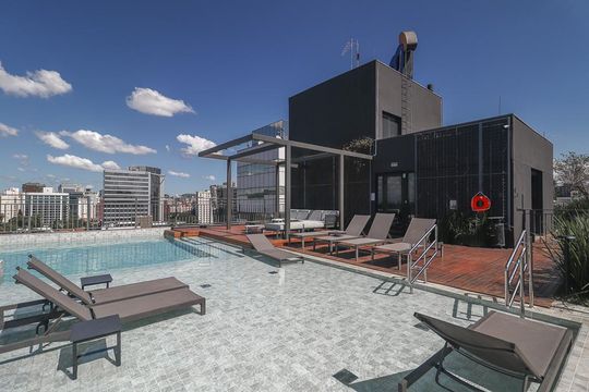 Área comum - Piscina de apartamento à venda com 1 quarto, 28m² em Boa Vista, Porto Alegre