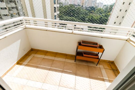 Varanda da Sala de apartamento para alugar com 1 quarto, 57m² em Paraíso do Morumbi, São Paulo