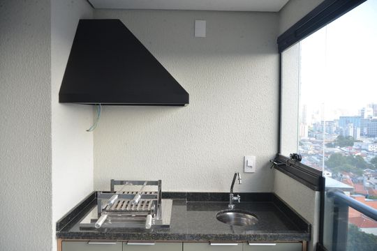 Varanda gourmet de apartamento à venda com 2 quartos, 63m² em Parque das Nações, Santo André