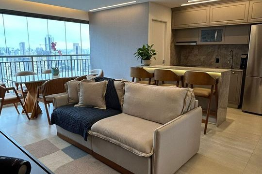 Sala de apartamento à venda com 3 quartos, 79m² em Vila Dom Pedro I, São Paulo