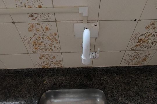 Cozinha de apartamento para alugar com 1 quarto, 60m² em Vila Valenca, São Vicente