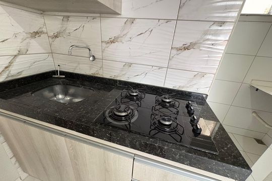 Cozinha de kitnet/studio para alugar com 1 quarto, 25m² em Santa Marta, Ribeirão das Neves