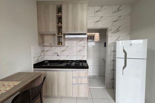 Cozinha de kitnet/studio para alugar com 1 quarto, 25m² em Santa Marta, Ribeirão das Neves