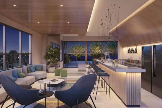 Área Comum - Lounge de kitnet/studio à venda com 1 quarto, 26m² em Pinheiros, São Paulo