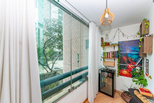 Varanda da Sala de apartamento à venda com 3 quartos, 110m² em Gutierrez, Belo Horizonte