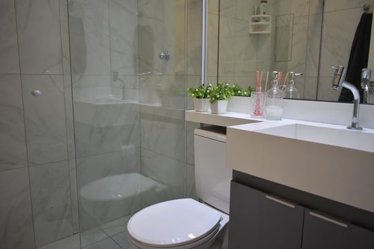 Banheiro Social de apartamento à venda com 2 quartos, 104m² em Mirandópolis, São Paulo