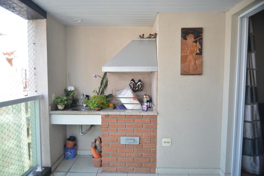 Varanda gourmet de apartamento à venda com 3 quartos, 102m² em Jardim, Santo André