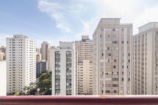 Varanda da Sala de apartamento à venda com 1 quarto, 75m² em Moema, São Paulo