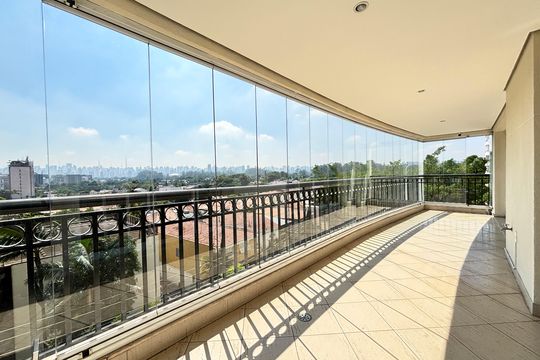 Varanda da Sala de apartamento para alugar com 4 quartos, 212m² em Vila Nova Conceição, São Paulo