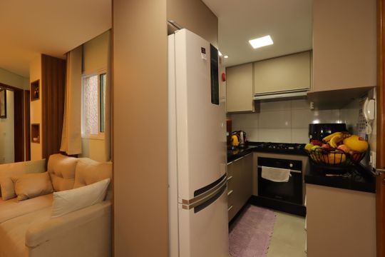 Cozinha de apartamento à venda com 2 quartos, 86m² em Vila Linda, Santo André