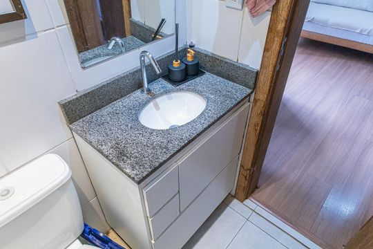banheiro de apartamento à venda com 2 quartos, 55m² em Santa Branca, Belo Horizonte