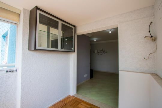 Varanda da sala de apartamento para alugar com 2 quartos, 60m² em Vila Valparaíso, Santo André