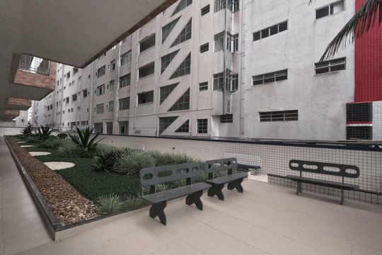 Área Comum - Espaço verde de apartamento para alugar com 1 quarto, 40m² em Gonzaga, Santos
