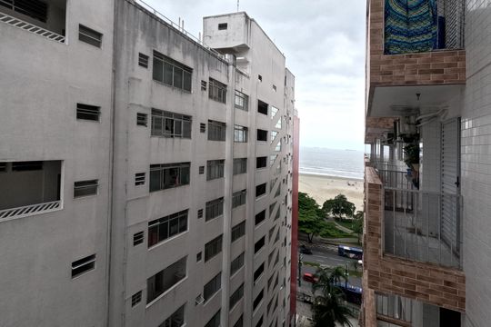 Vista da Varanda do Quarto 1 de apartamento para alugar com 1 quarto, 40m² em Gonzaga, Santos