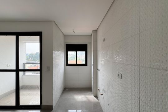 Cozinha  de apartamento à venda com 2 quartos, 55m² em Jardim Vera Cruz, São Bernardo do Campo