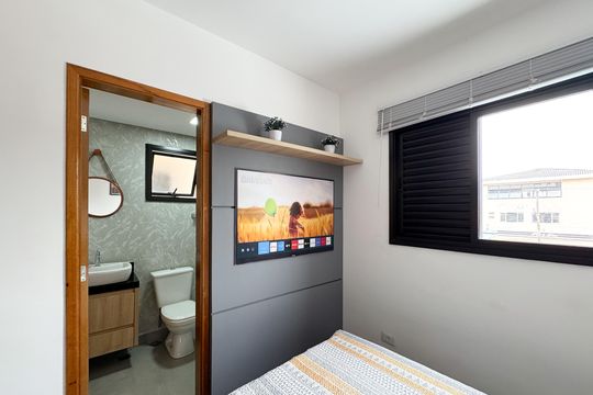 Suíte  de apartamento à venda com 2 quartos, 55m² em Jardim Vera Cruz, São Bernardo do Campo