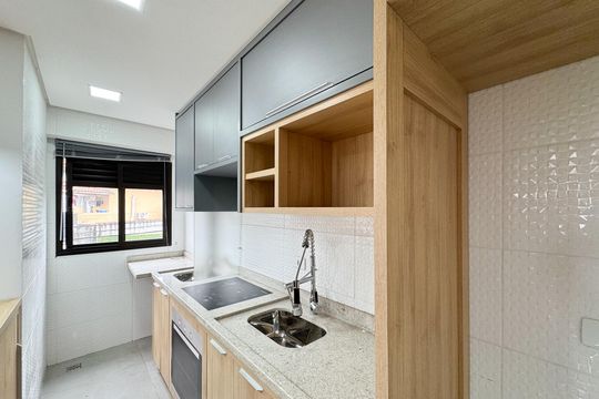 Cozinha de apartamento à venda com 2 quartos, 55m² em Jardim Vera Cruz, São Bernardo do Campo