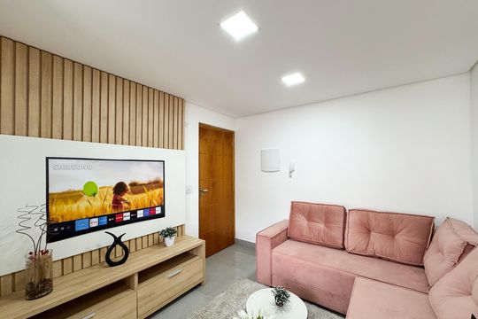 Sala de apartamento à venda com 2 quartos, 55m² em Jardim Vera Cruz, São Bernardo do Campo