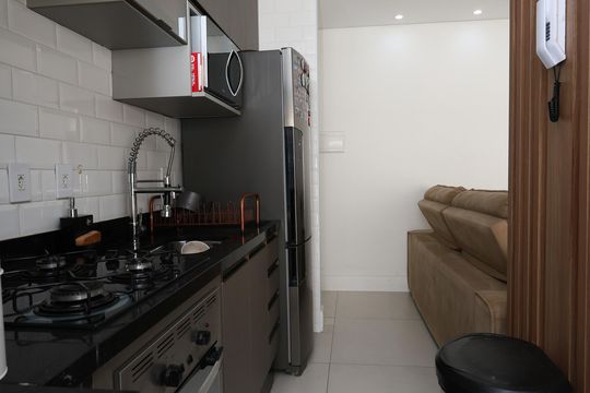 cozinha de apartamento à venda com 2 quartos, 49m² em Vila Andrade, São Paulo