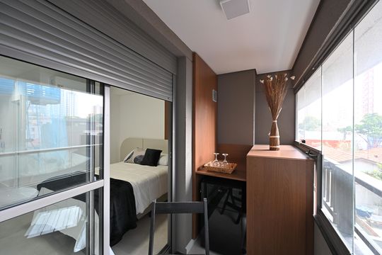 Varanda de kitnet/studio para alugar com 1 quarto, 27m² em Vila Clementino, São Paulo